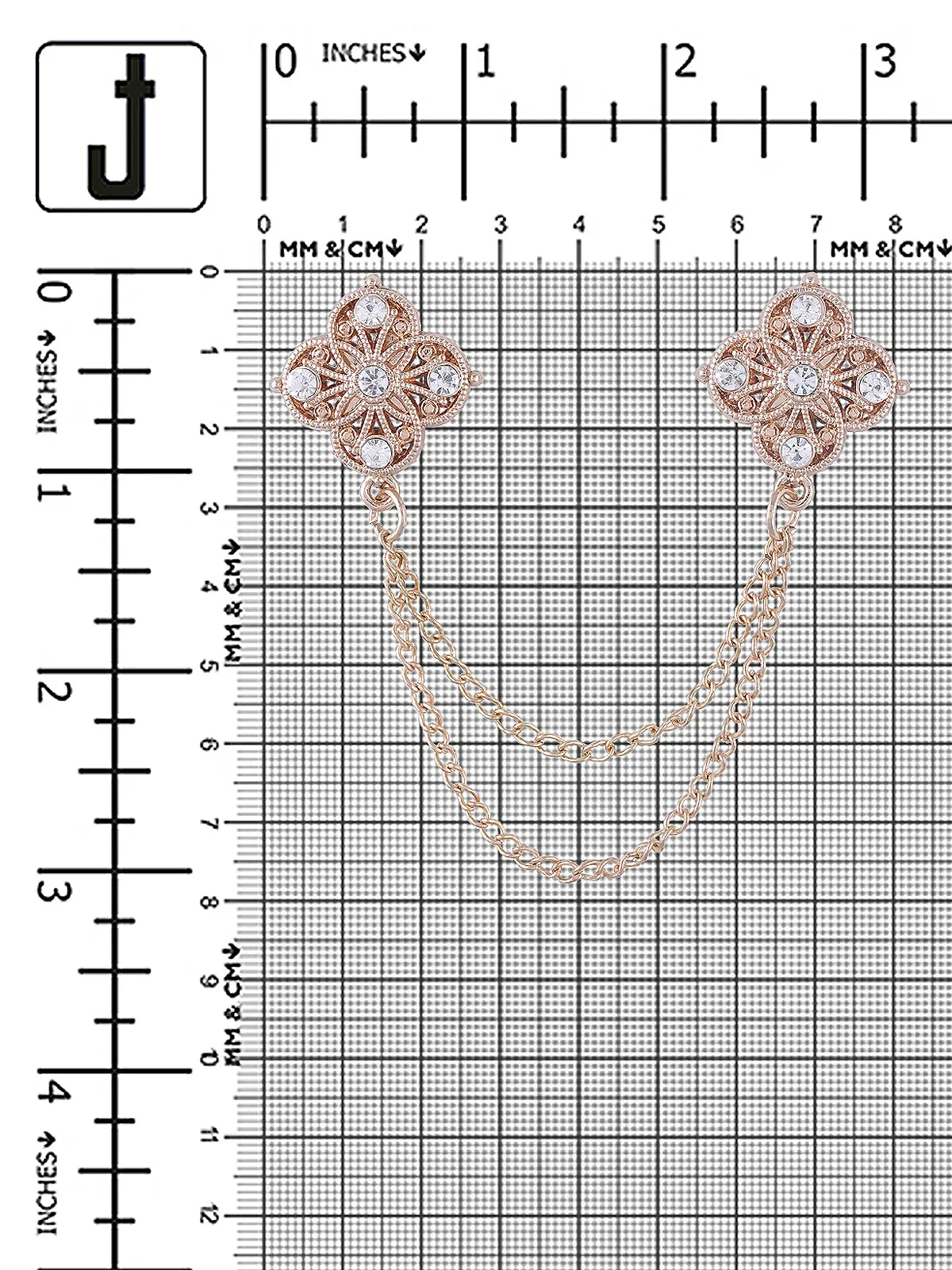 Traditional Double Chain Hanging Flower Brooch