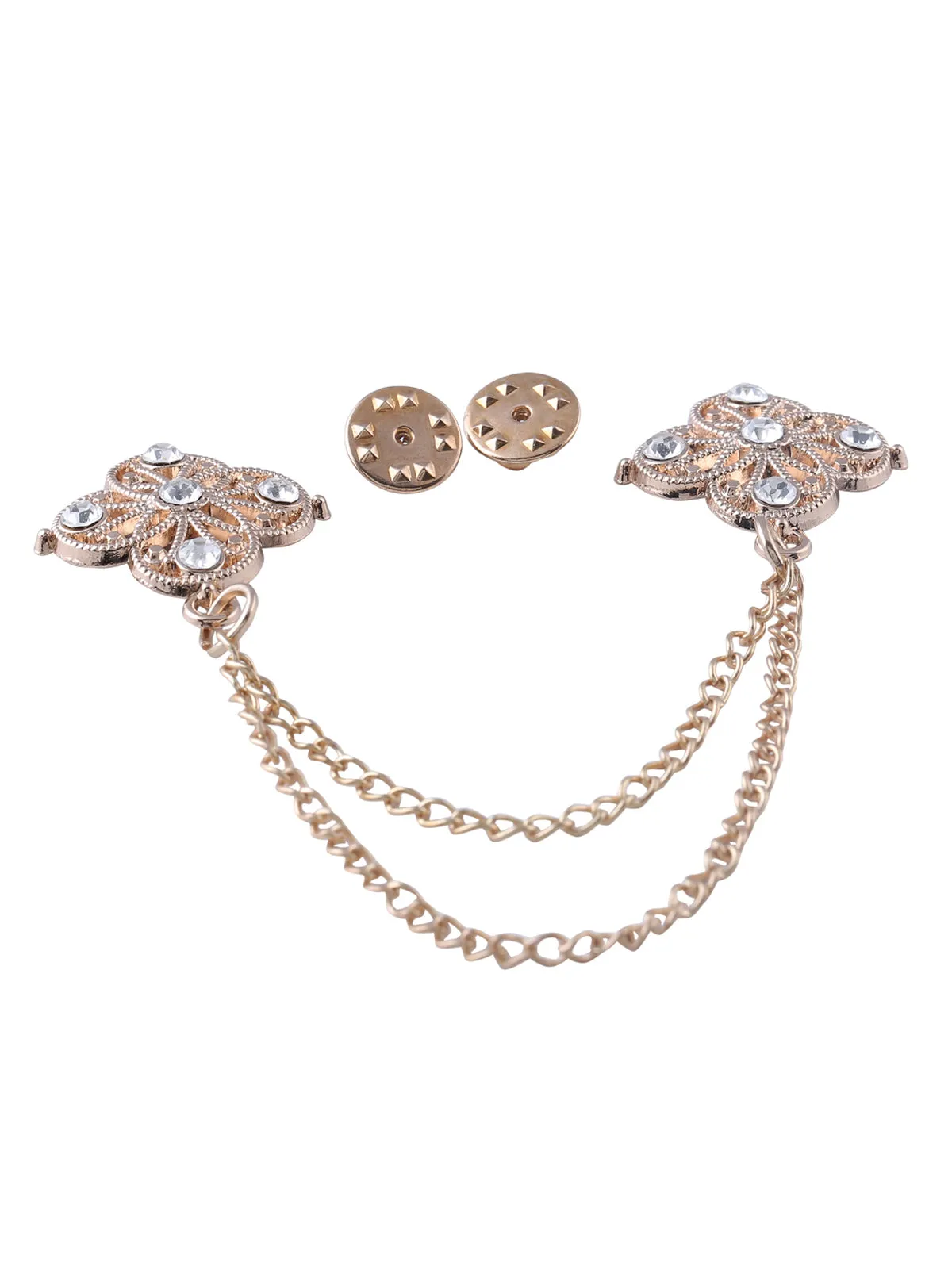 Traditional Double Chain Hanging Flower Brooch