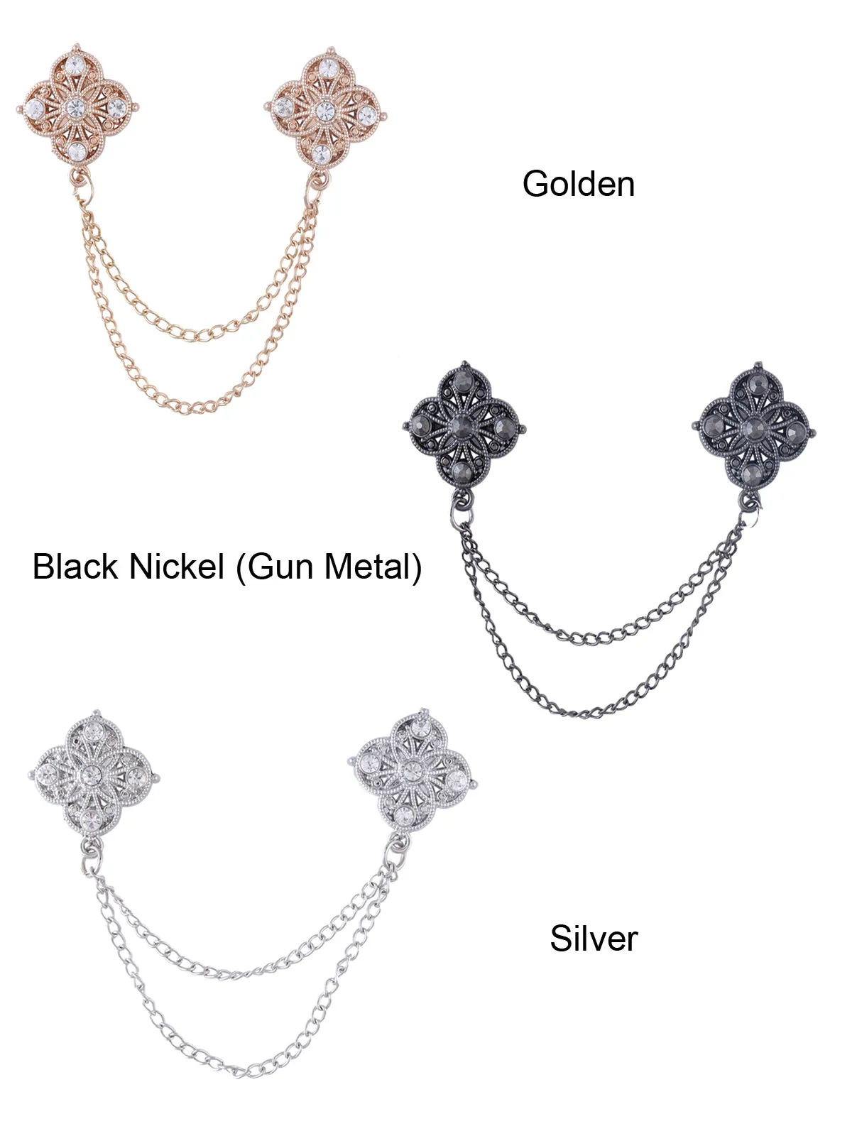Traditional Double Chain Hanging Flower Brooch