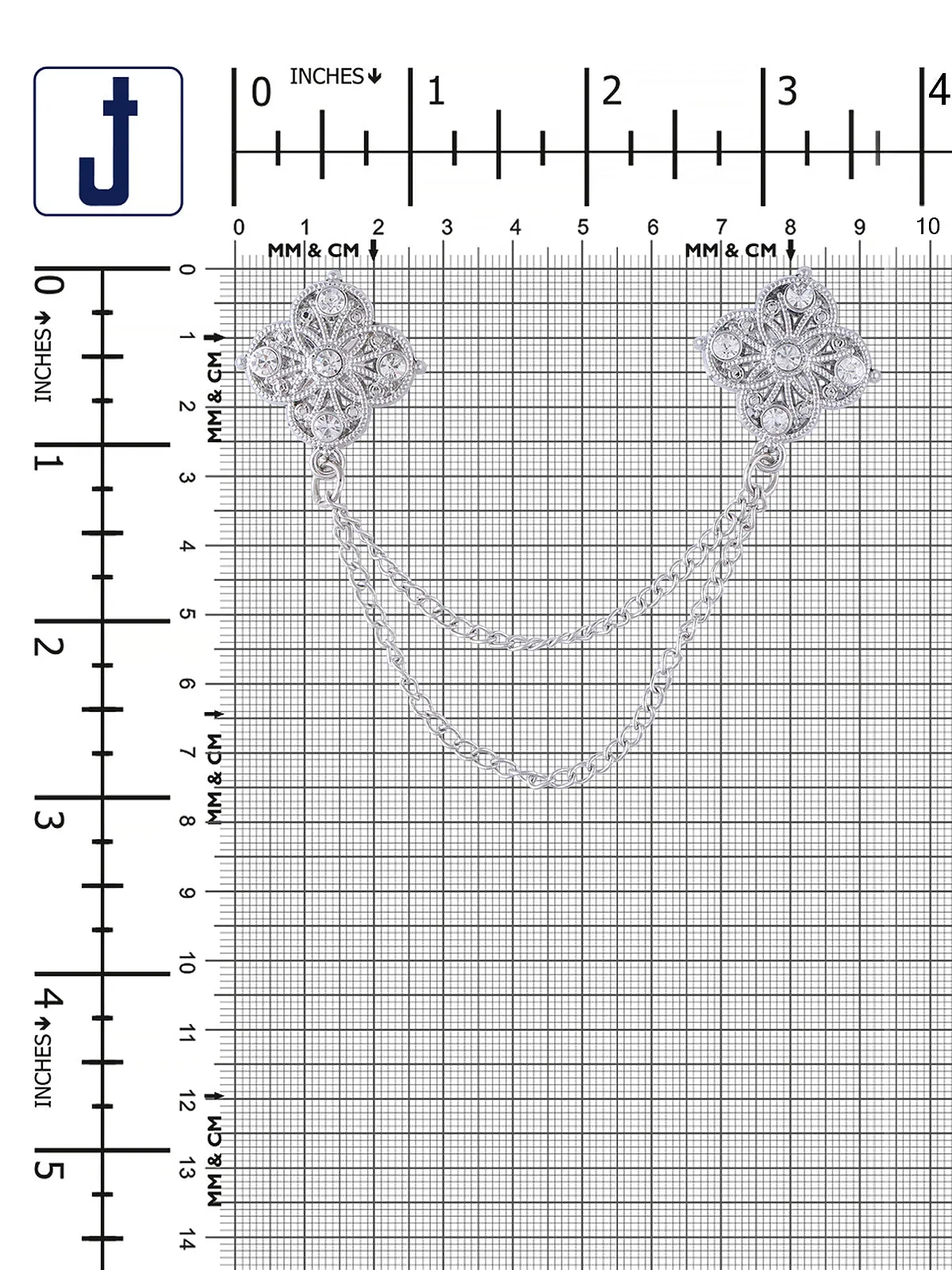 Traditional Double Chain Hanging Flower Brooch