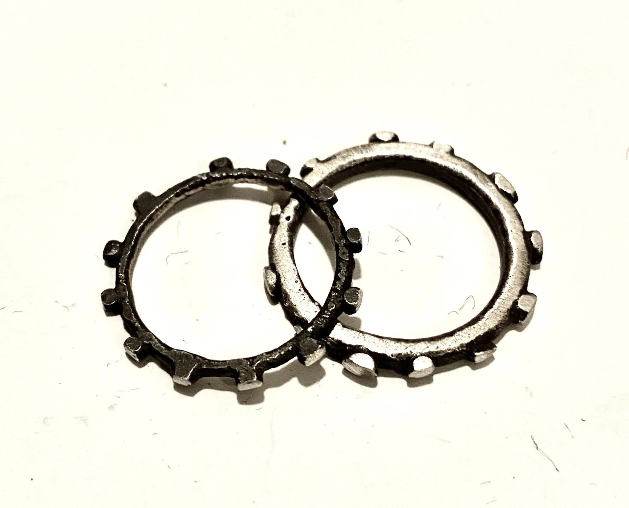 Tread band in Oxidized Sterling Silver