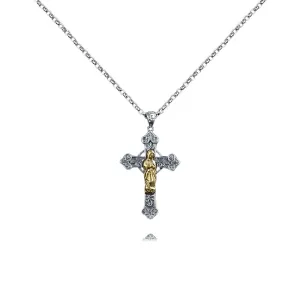 Trendy S925 Virgin Mary Cross Virgencita Necklace