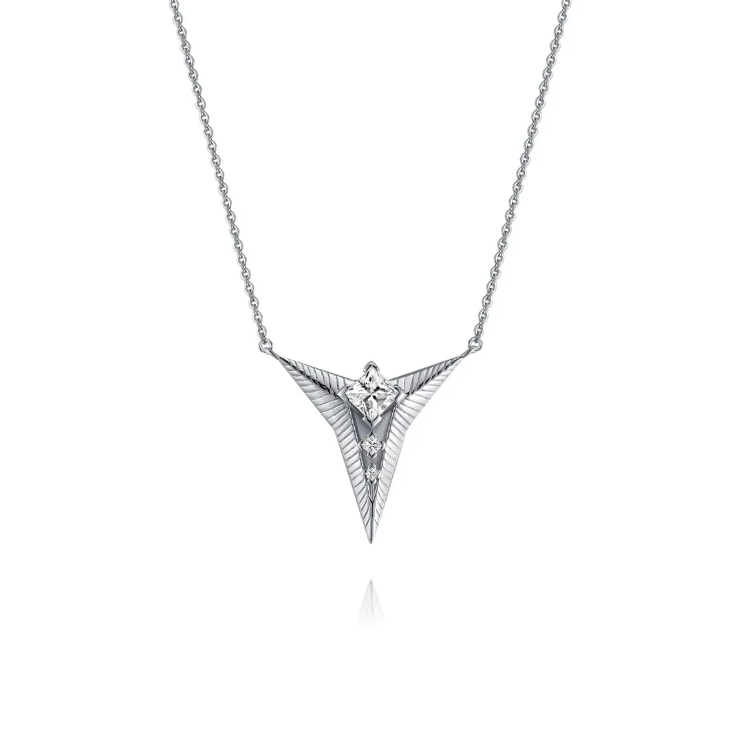 Triangle Cubic Zirconia Diamond Necklace Falling star Collection Designed by Ida Eckhel