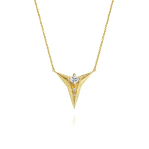 Triangle Cubic Zirconia Diamond Necklace Falling star Collection Designed by Ida Eckhel
