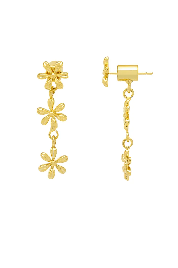 Trio Flower Drop Earrings