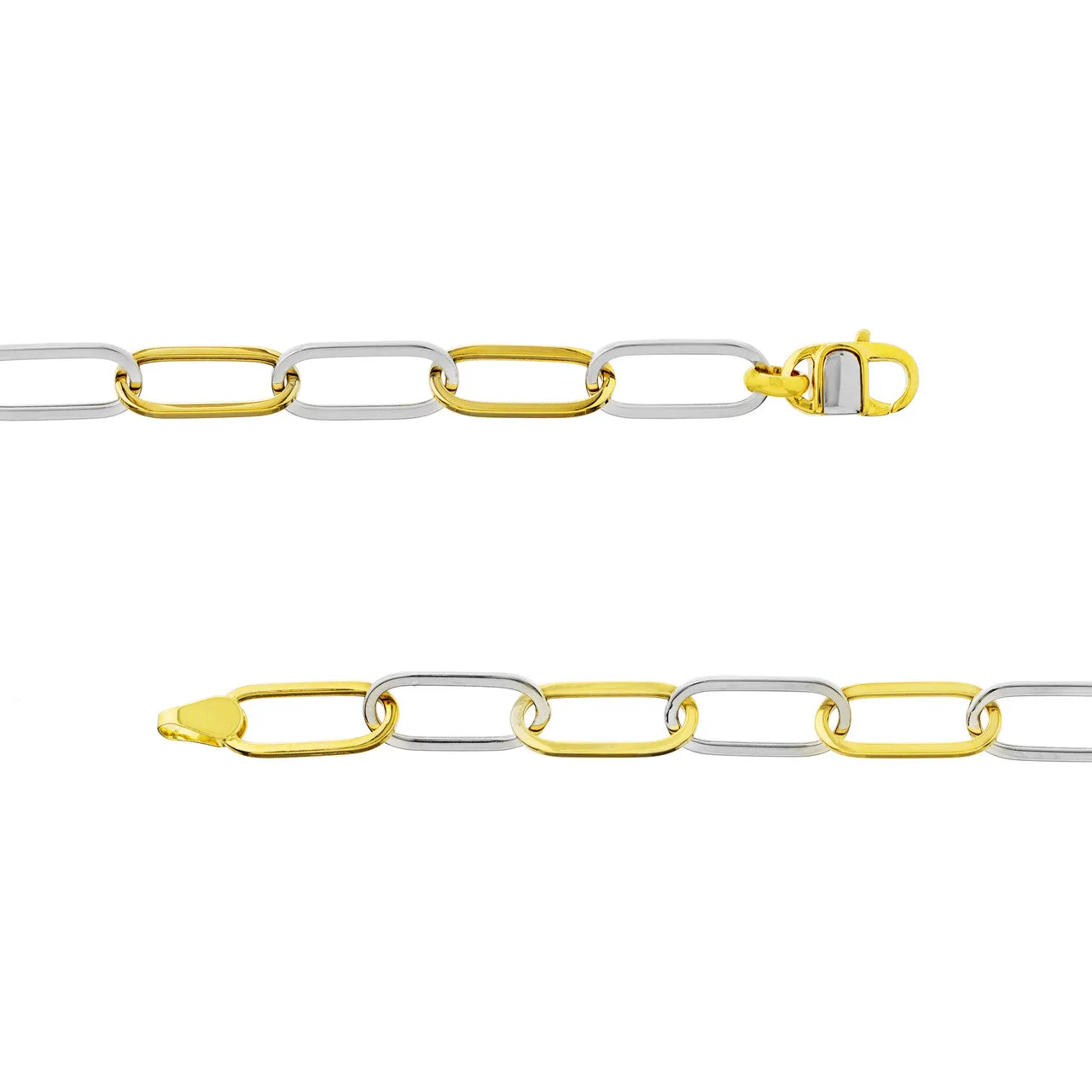 Two Tone Paperclip Chain Bracelet