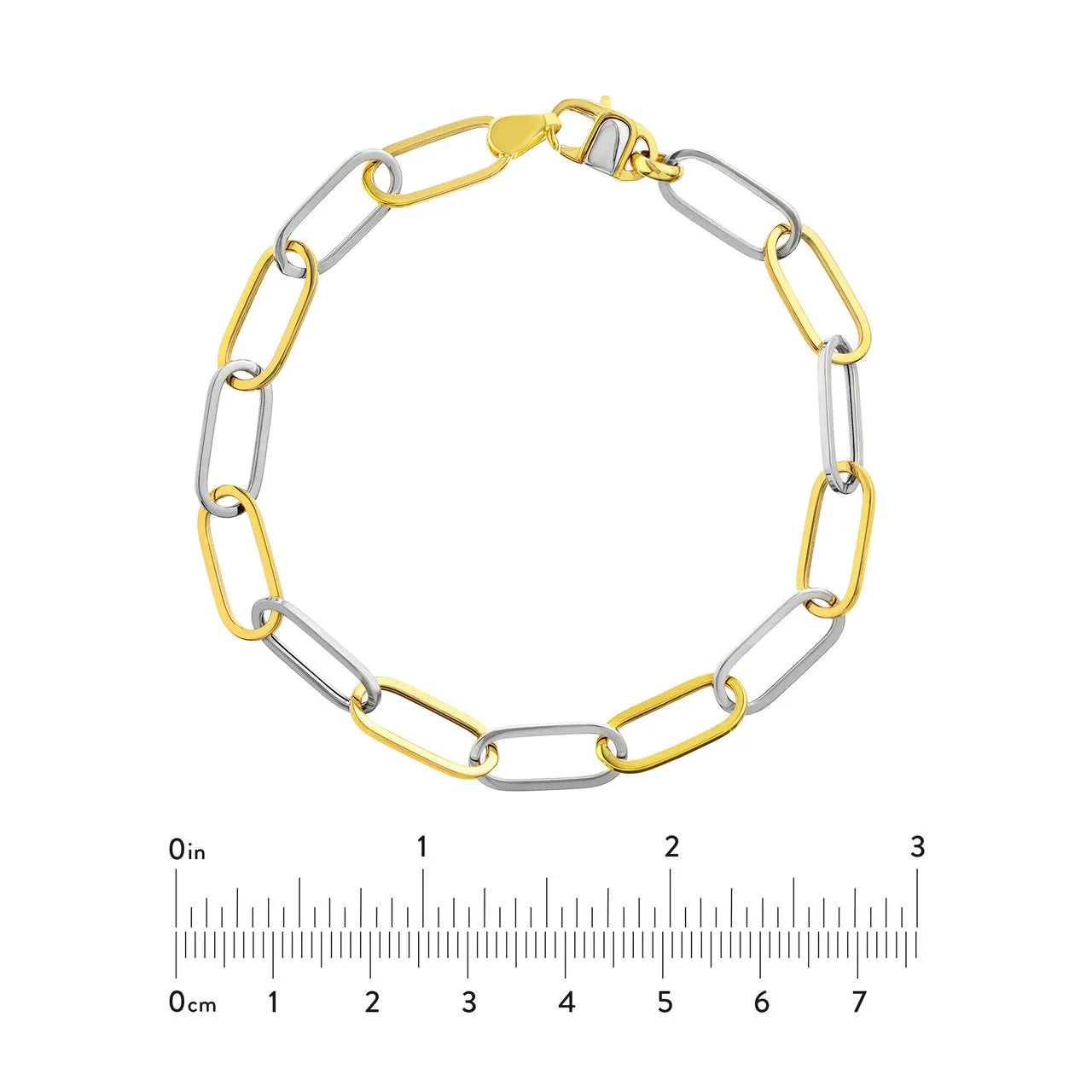 Two Tone Paperclip Chain Bracelet