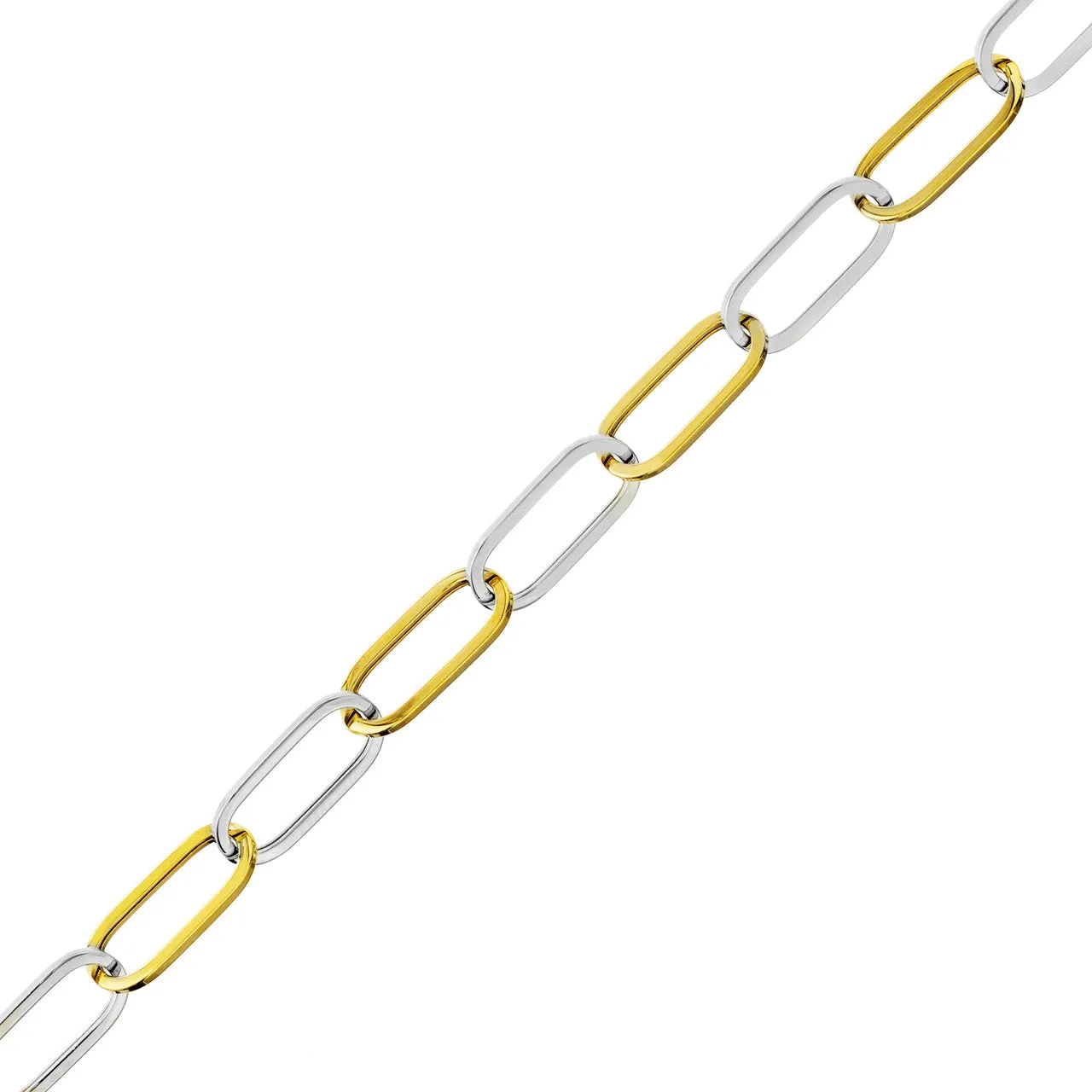 Two Tone Paperclip Chain Bracelet
