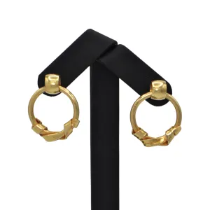 Vintage 18k Gold Door Knocker Style Earrings