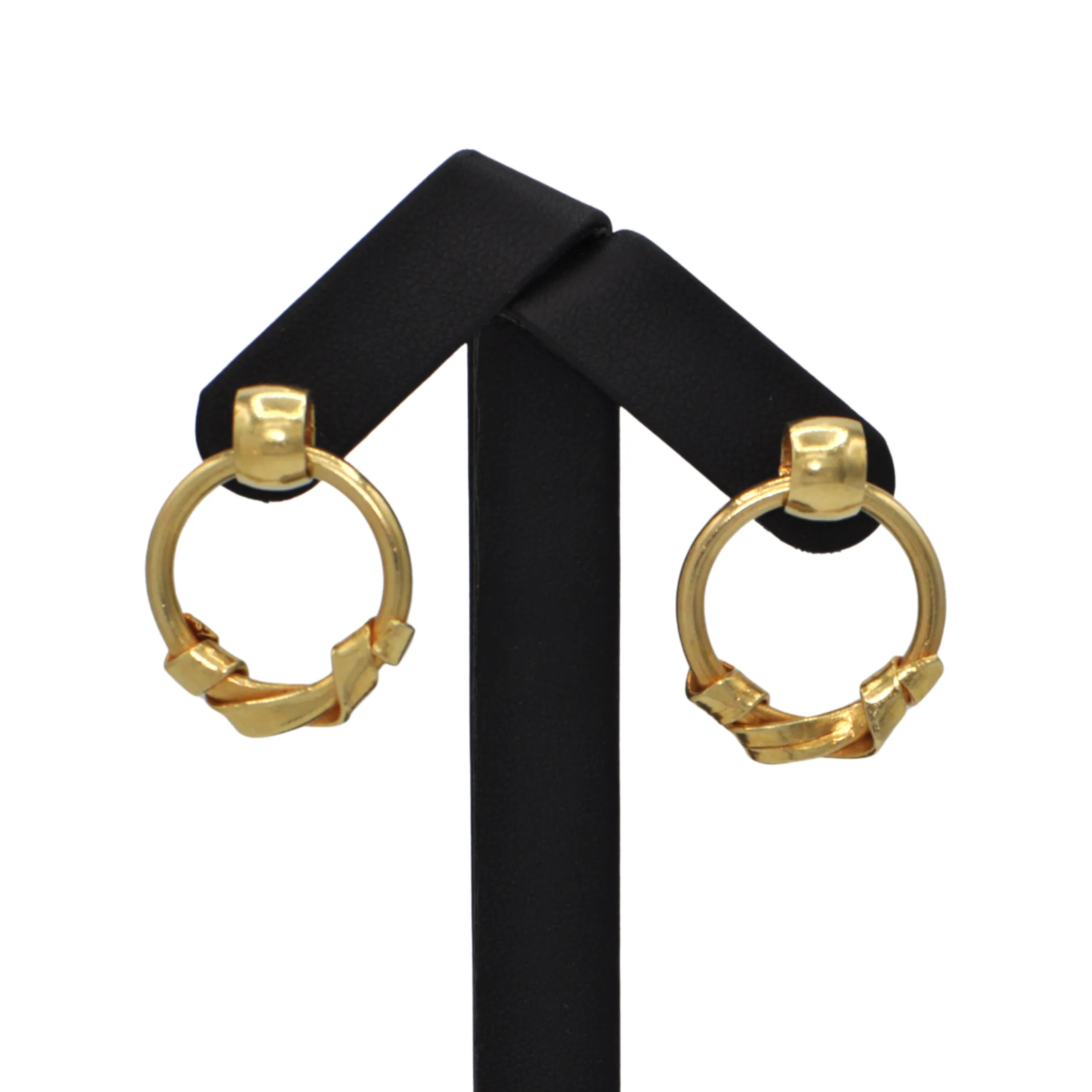 Vintage 18k Gold Door Knocker Style Earrings