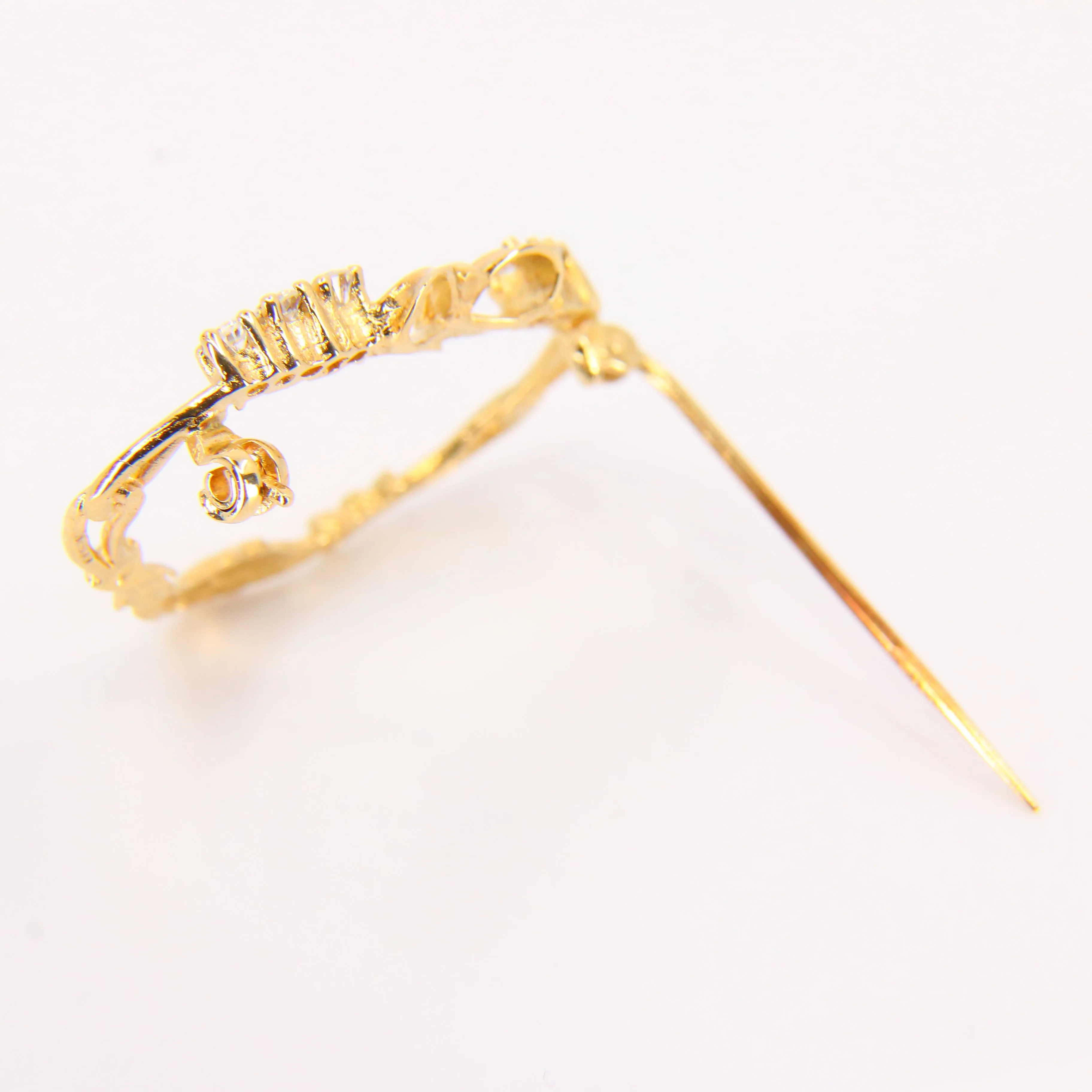 Vintage 9ct Irish Claddagh Gem Set Pin Brooch Yellow Gold Hallmarked Brooch
