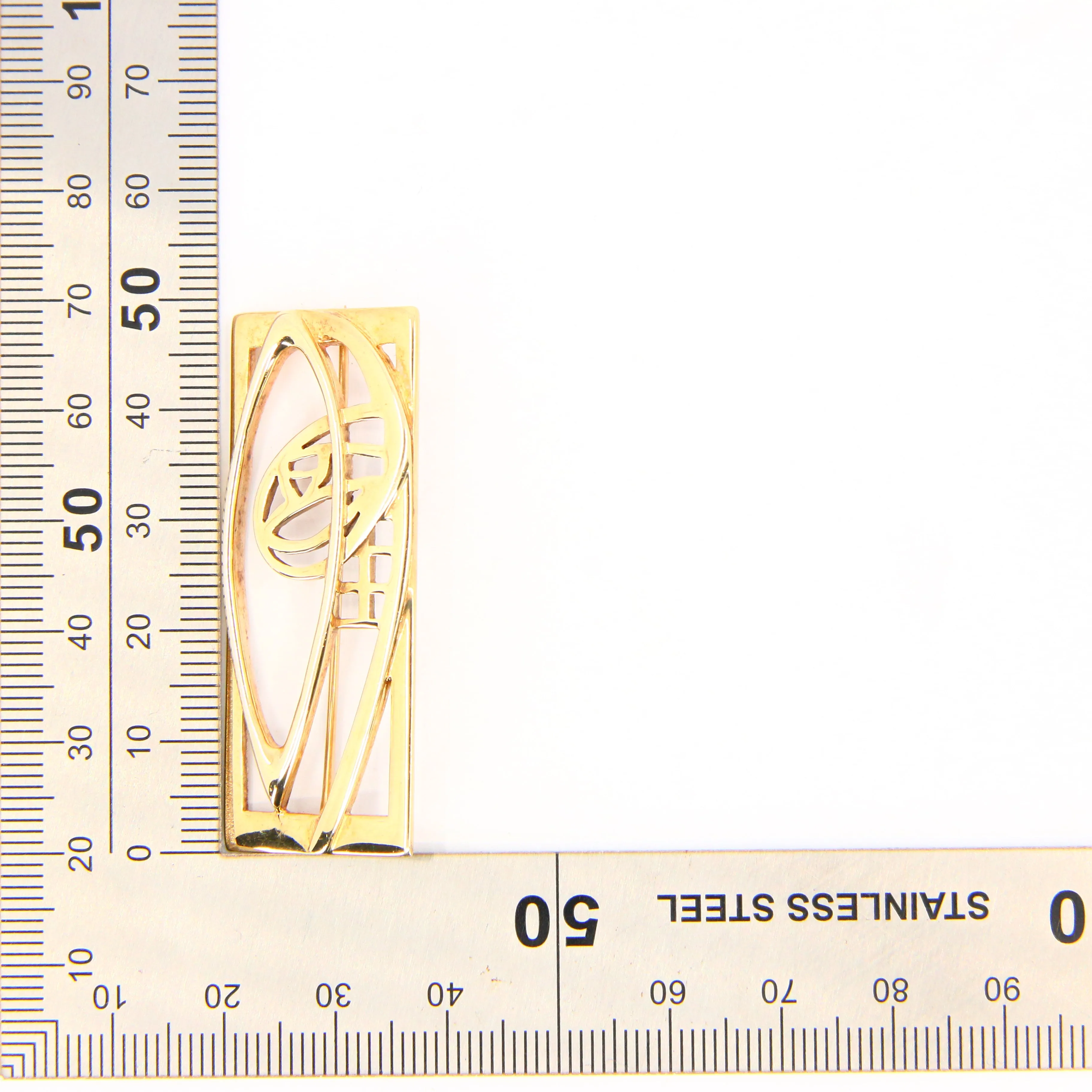 Vintage 9ct Rennie Mackintosh by Carrick Gold Brooch Hallmarked Boxed Gift