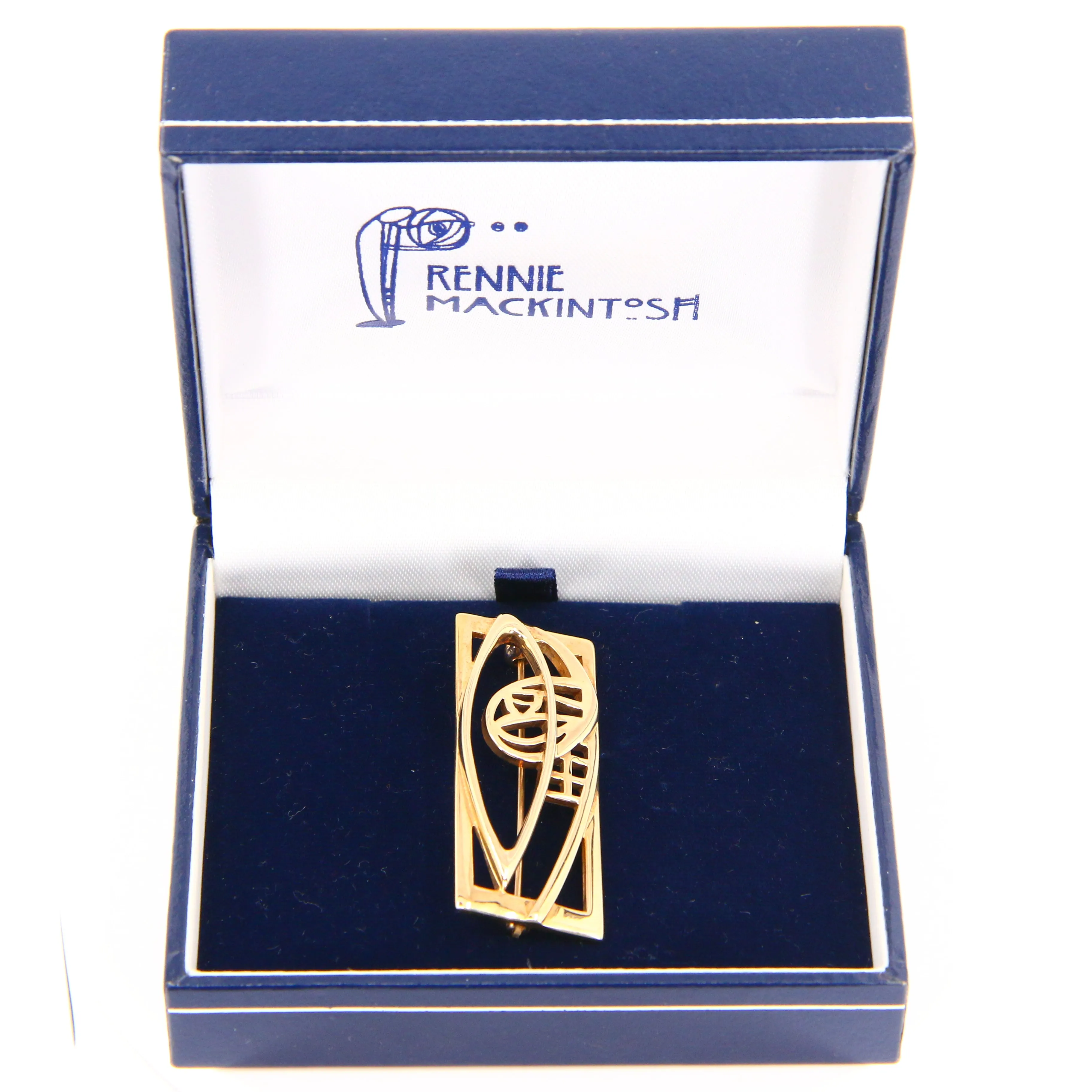 Vintage 9ct Rennie Mackintosh by Carrick Gold Brooch Hallmarked Boxed Gift