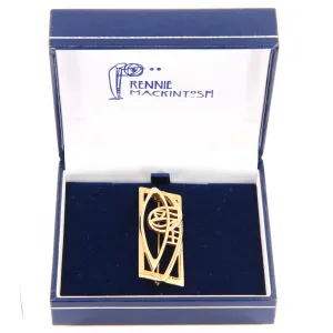 Vintage 9ct Rennie Mackintosh by Carrick Gold Brooch Hallmarked Boxed Gift