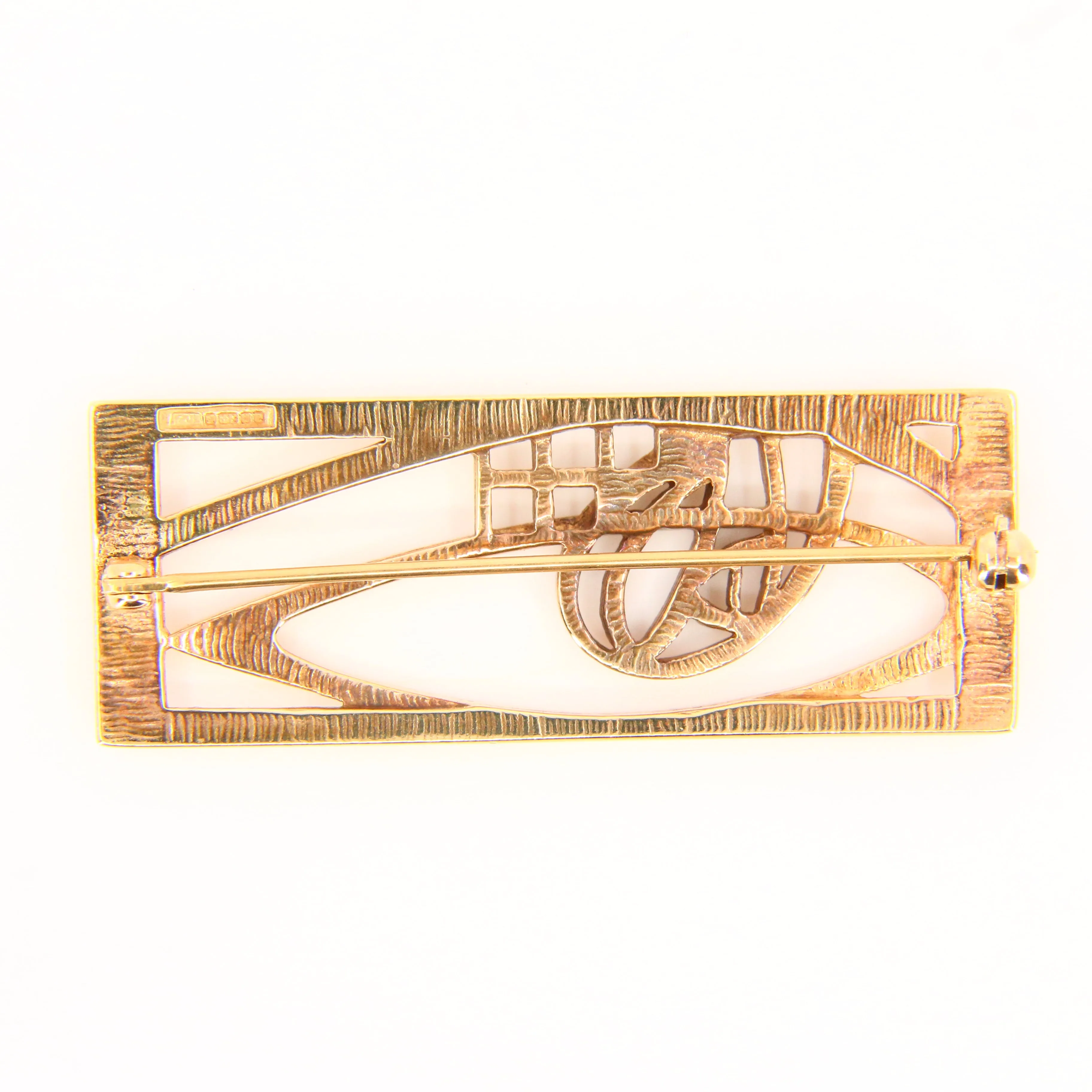 Vintage 9ct Rennie Mackintosh by Carrick Gold Brooch Hallmarked Boxed Gift