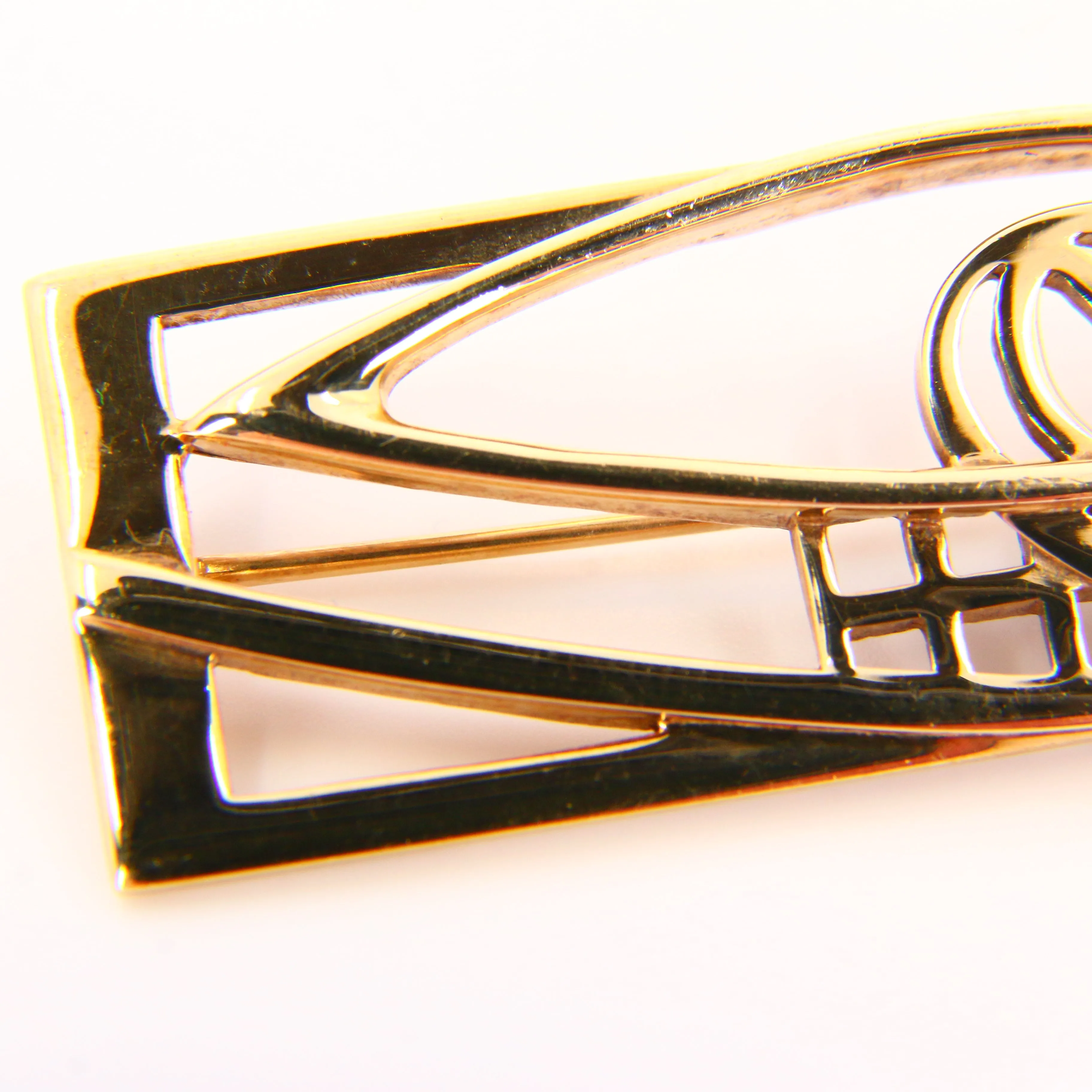 Vintage 9ct Rennie Mackintosh by Carrick Gold Brooch Hallmarked Boxed Gift