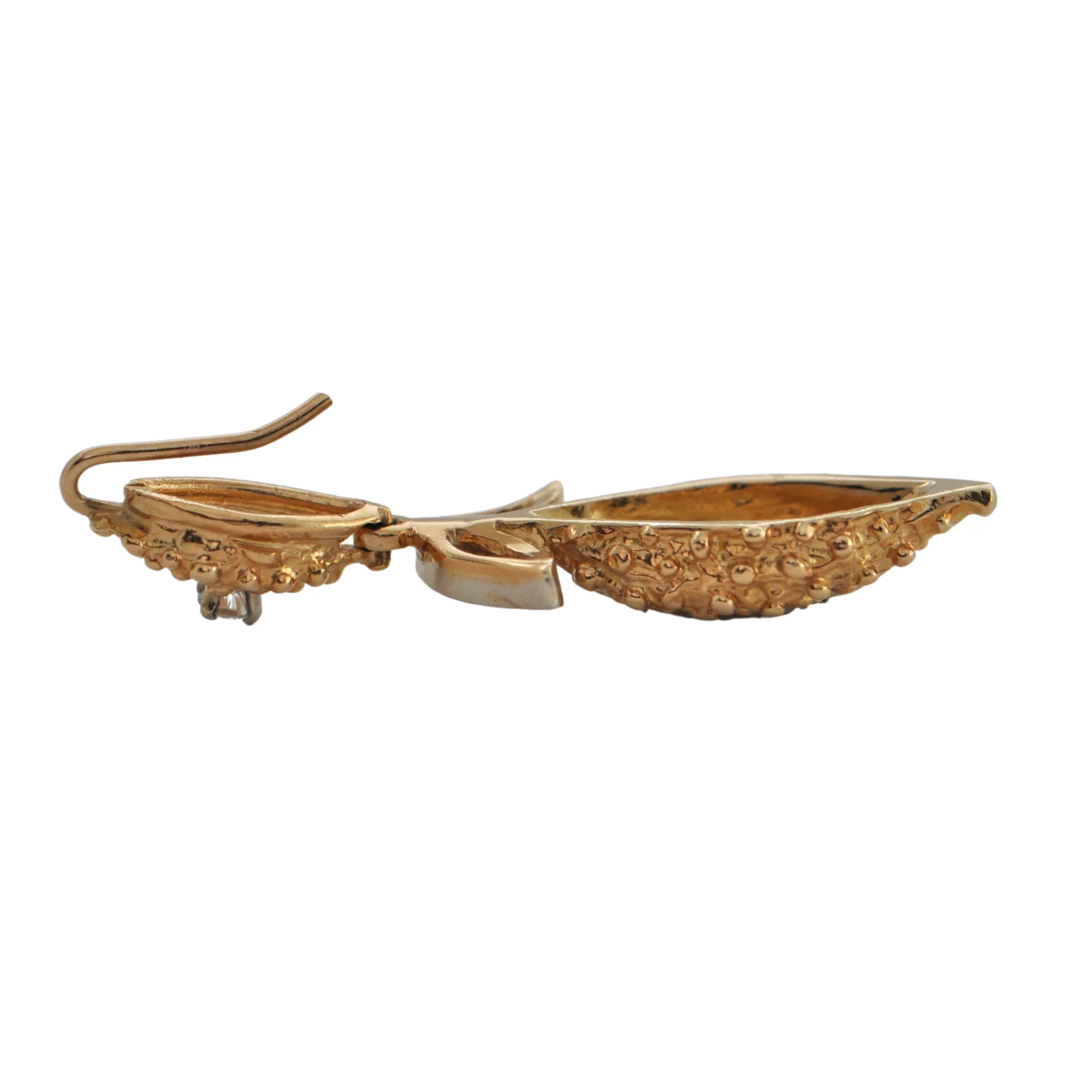 Vintage 'Birks' Diamond 2-Toned 18K Gold Earring with Removable Enhancer