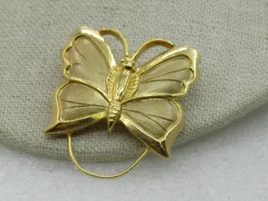Vintage Butterfly Brooch with Drop, Signed Torino, 1970's-1980's