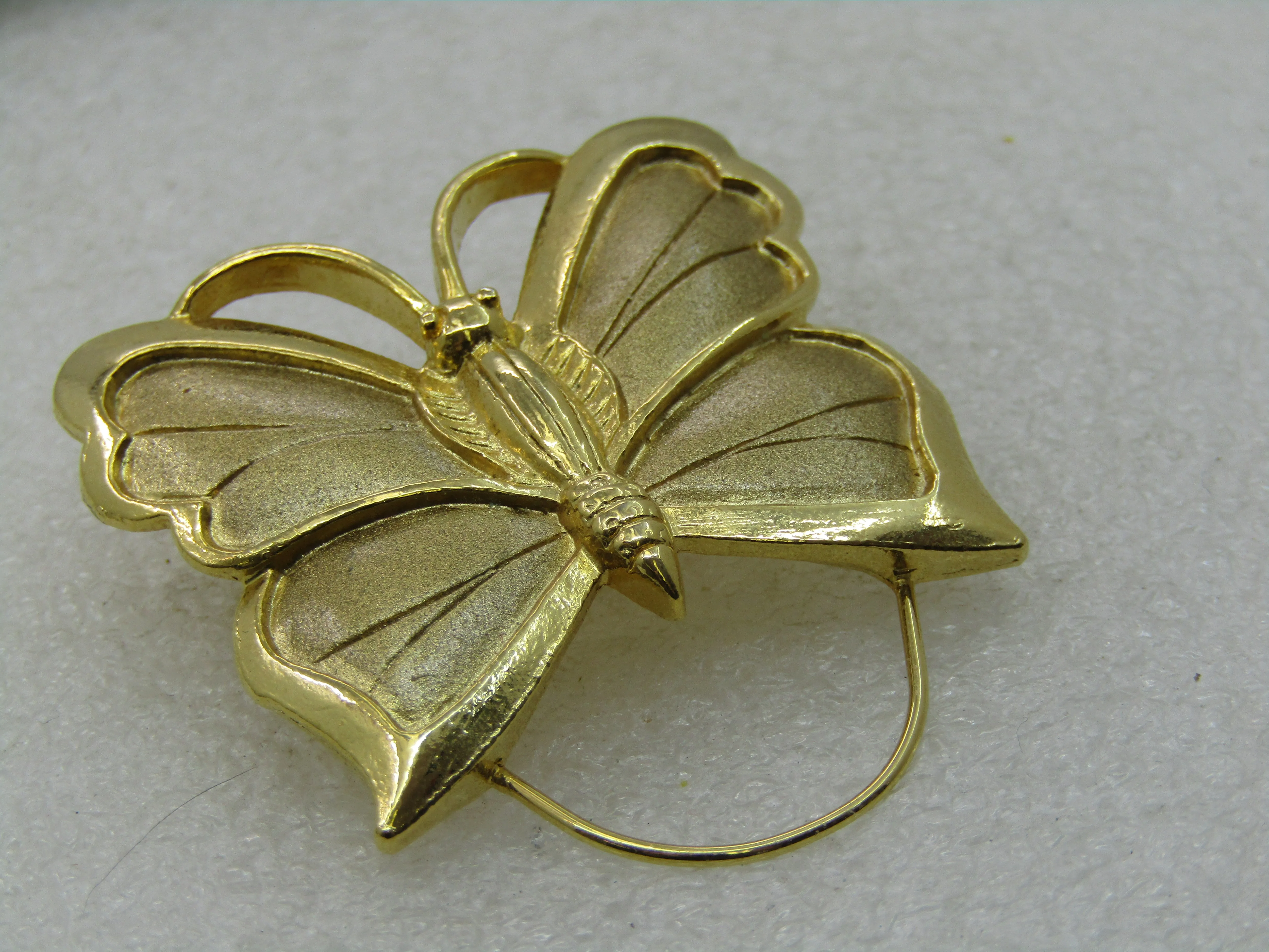 Vintage Butterfly Brooch with Drop, Signed Torino, 1970's-1980's