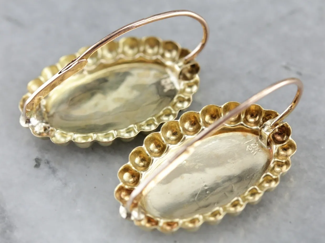 Vintage Floral Gold Drop Earrings