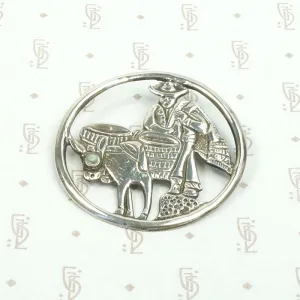 Whimsical Mexican Donkey Brooch