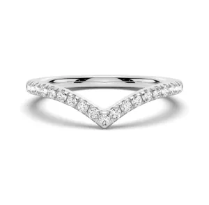 Wishbone Curve Moissanite Band in 18K Gold