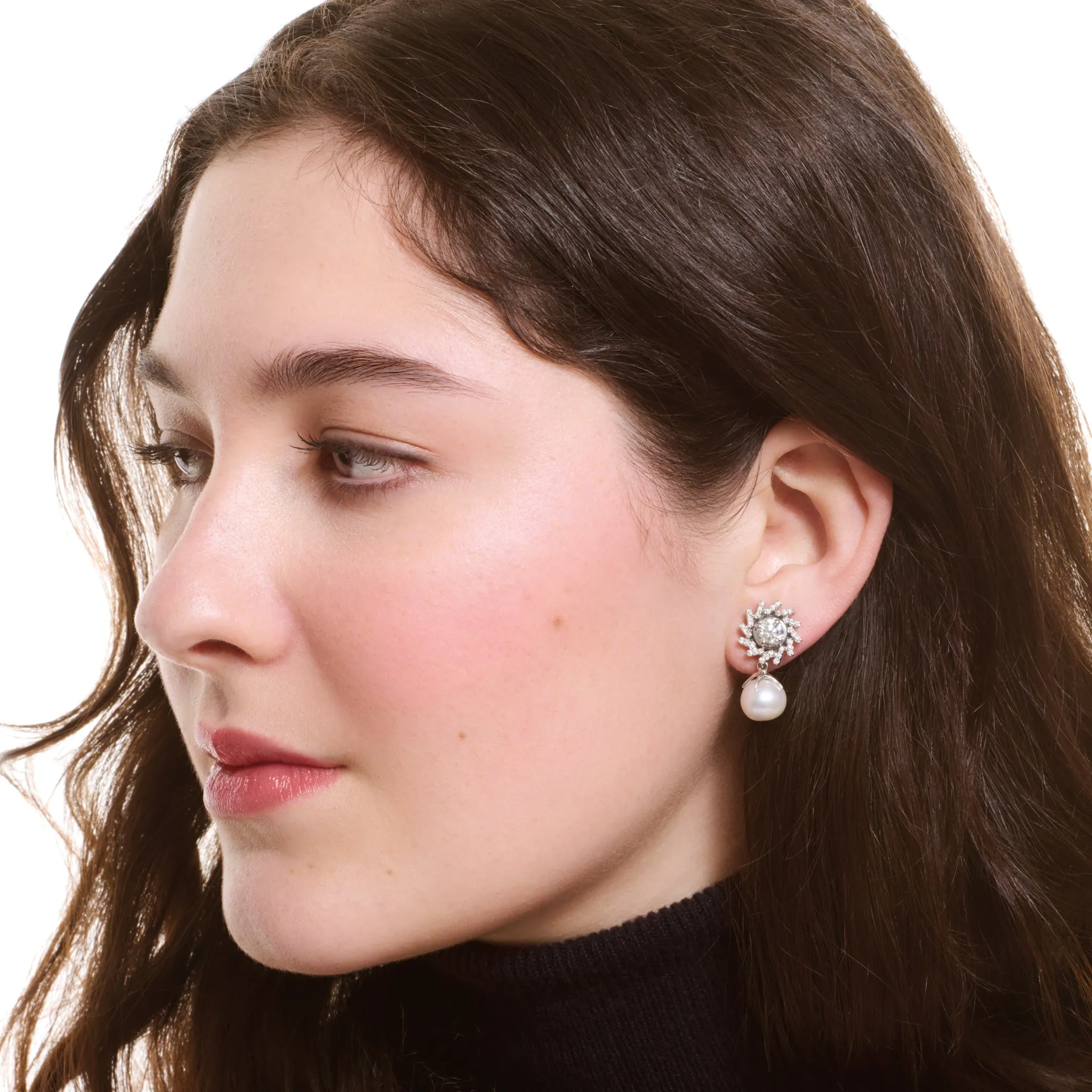 Zellije Earring Halos Yellow Gold - Diamond